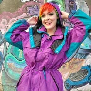 Purple and Teal Women's Jacket